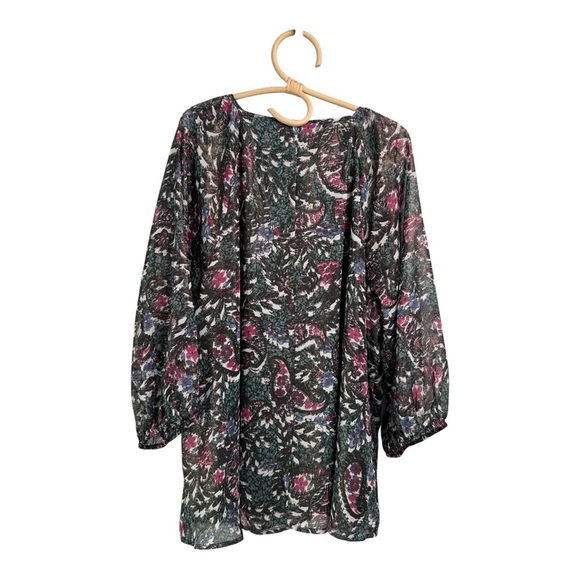 Lane Bryant Green Metallic V Neck Billowy Sleeve Womens Size 22 - Picture 8 of 16